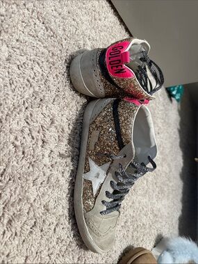 Golden Goose Glitter Star Sneakers in Gold, Pink, Black